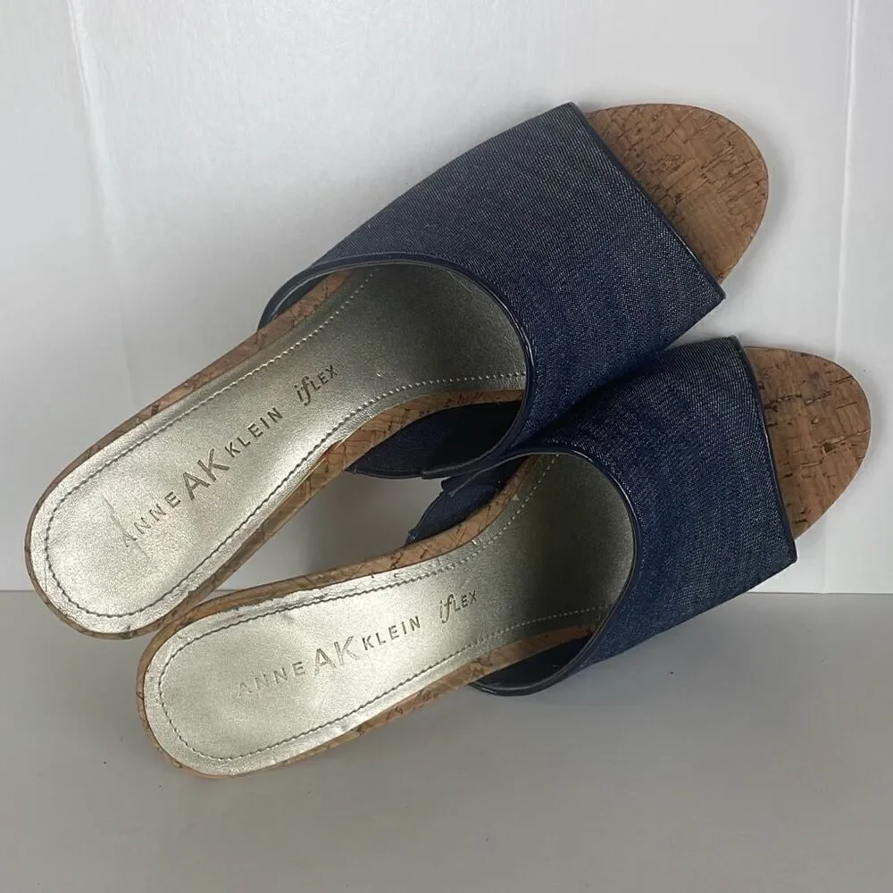 Anne Klein Ohno Denim Mule Sandals 8